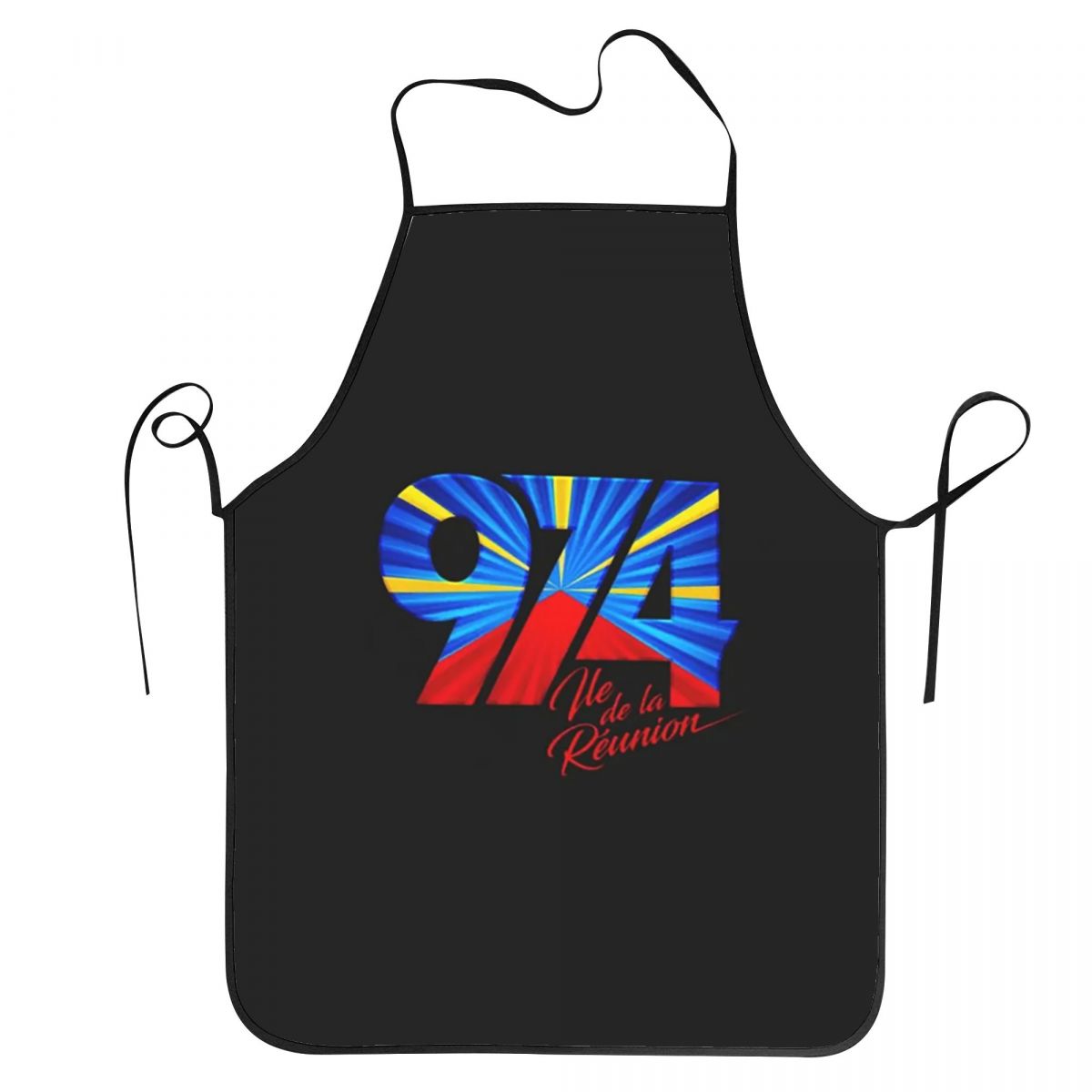 Kitchen Baking Island - 974 Reunion Island Flag Apron Chef