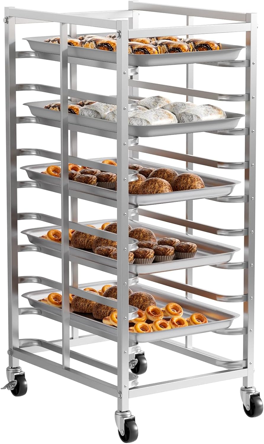 Kitchen Baking Trolley - Commercial Stainless Steel Baking Rack With