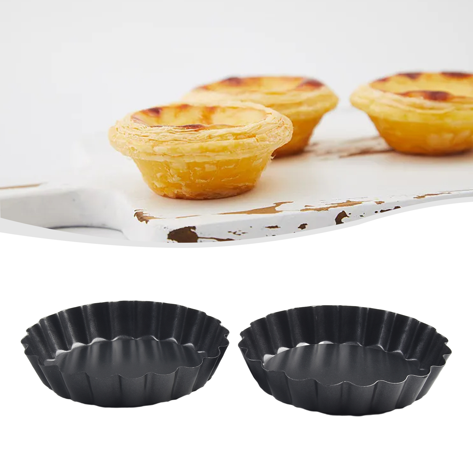 Tart Pan Loose - 6pcs 4 Inch Non-Stick Quiche Pans