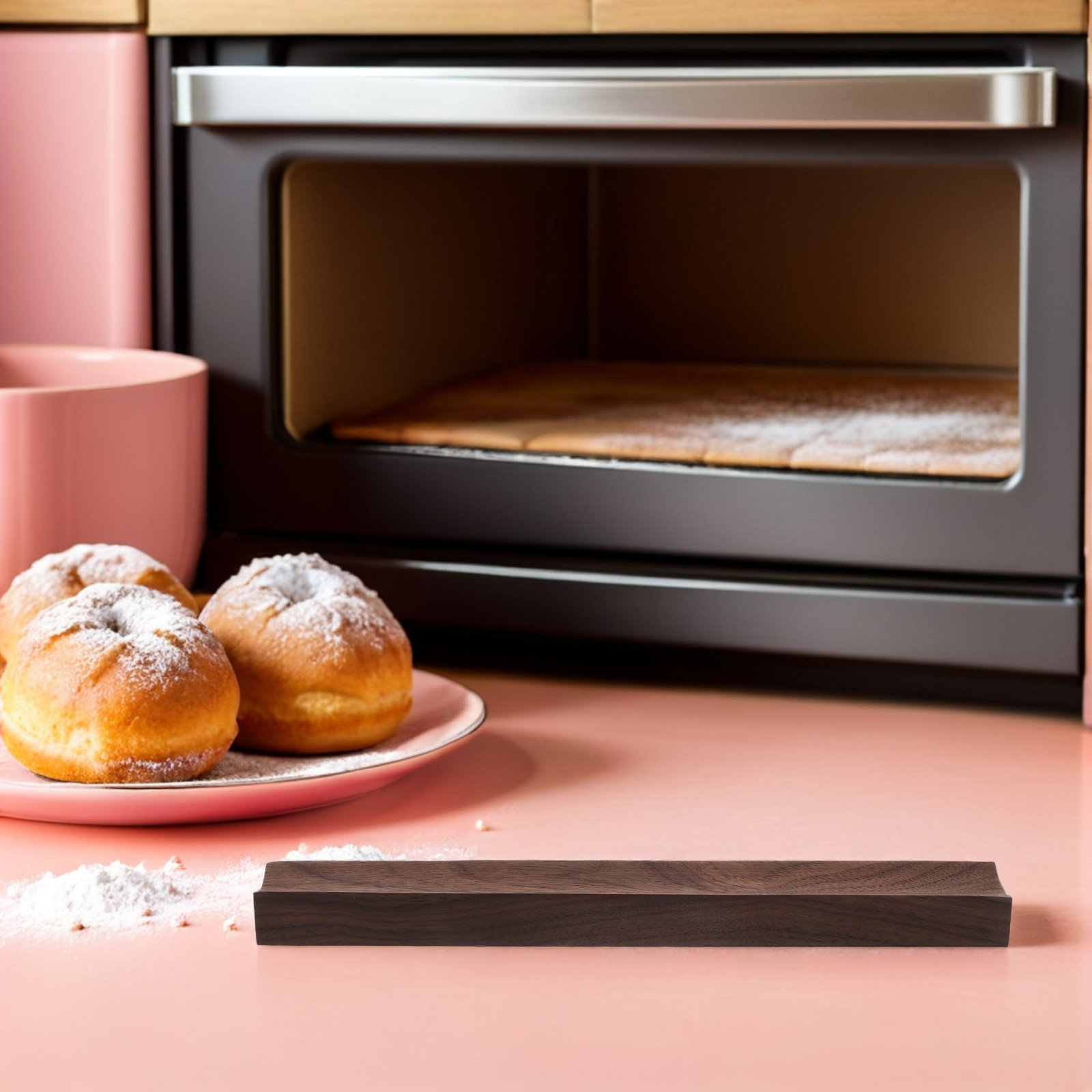 Kitchen Baking Counter - Wooden Rolling Pin Holder Counter Anti-Roll