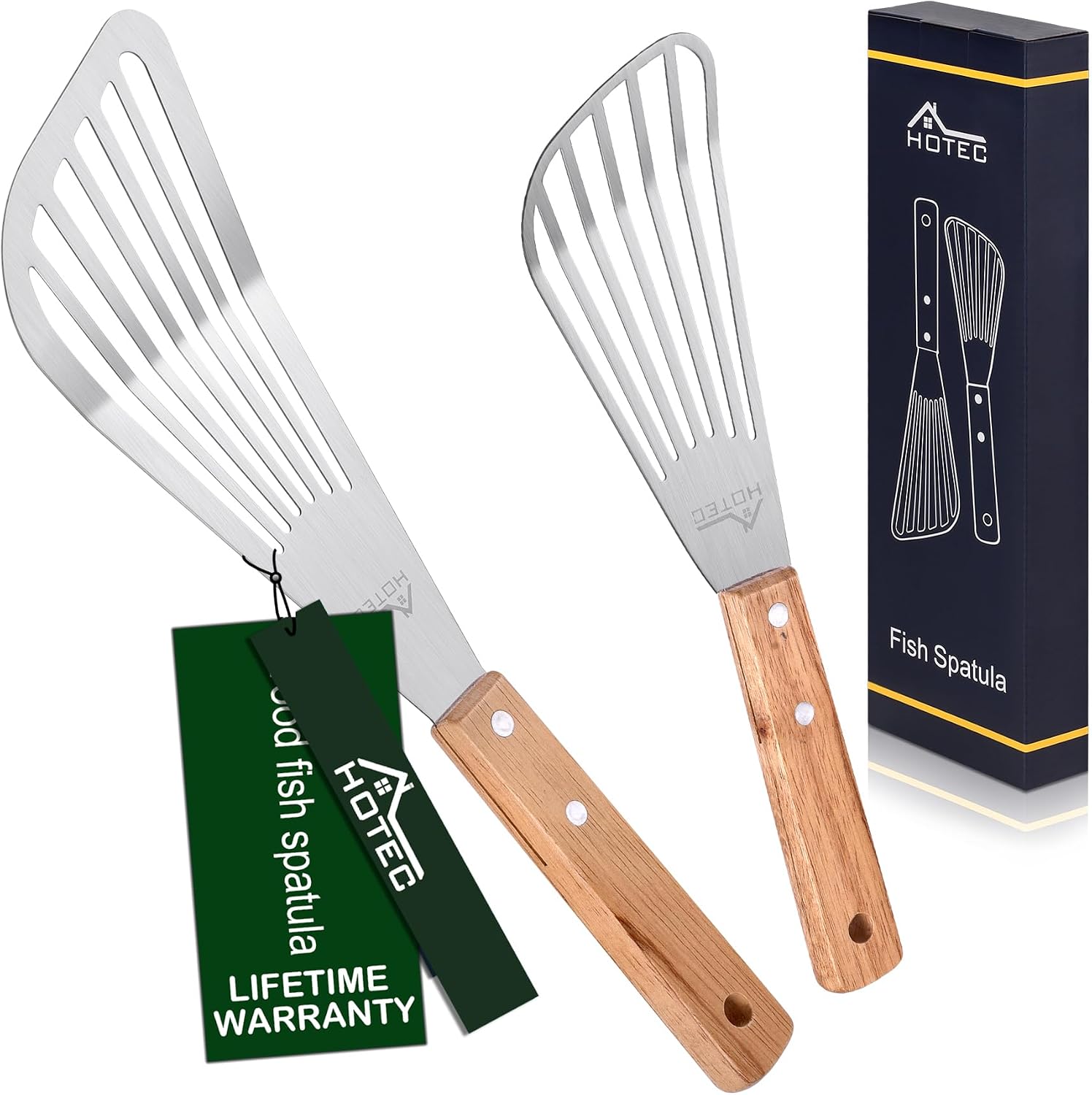 Offset Spatula Set - 2pcs Stainless Steel Fish Spatula Set