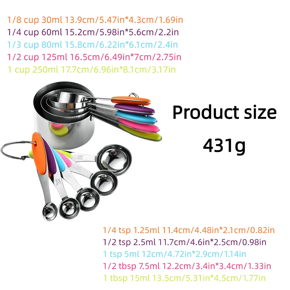 5/10Pcs Stainless Steel Measur - огляд і ціна Kitchen Q
