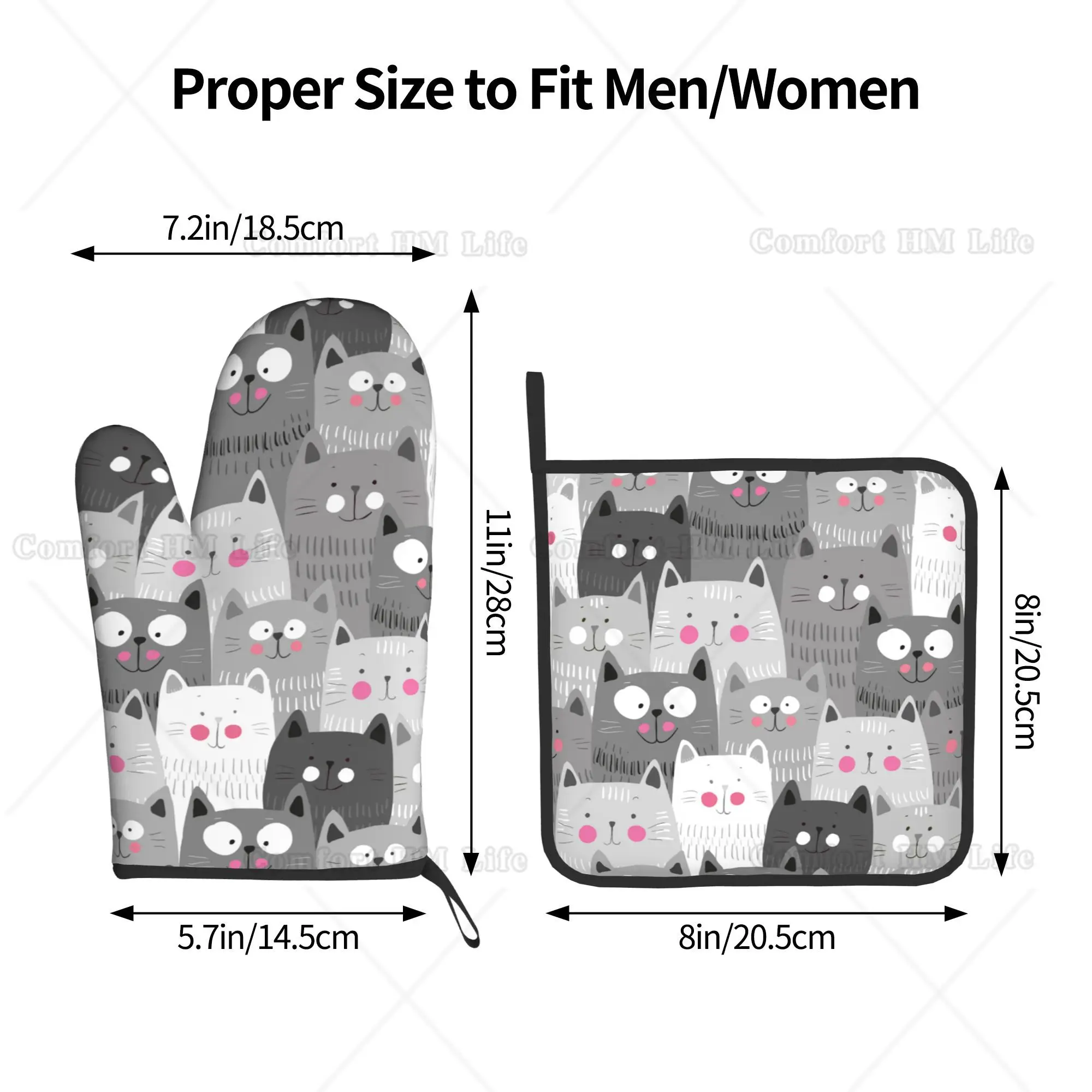 Cute Cats Oven Mitts and Pot H - огляд і ціна Kitchen Baking Counter
