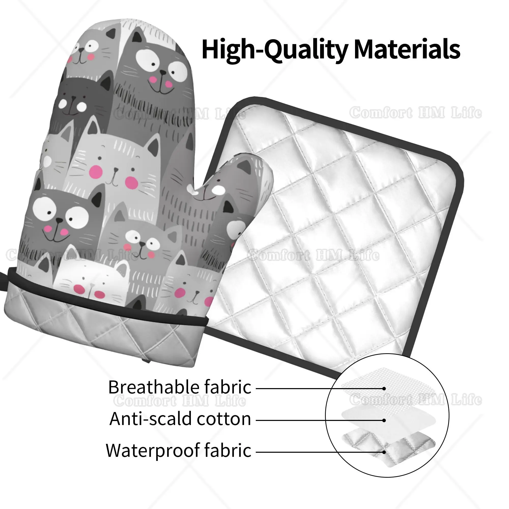 Cute Cats Oven Mitts and Pot H - огляд і ціна Kitchen Baking Counter
