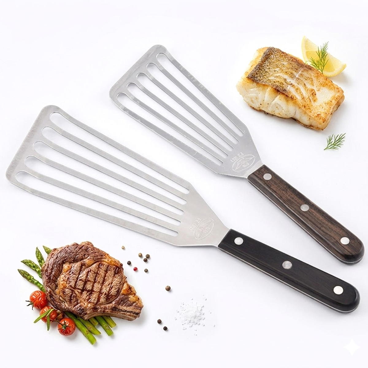 Fish Spatula, Stainless Steel  - огляд і ціна Offset Spatula Set
