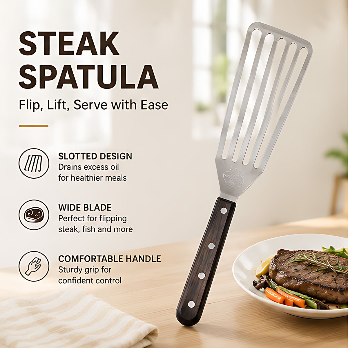 Fish Spatula, Stainless Steel  - огляд і ціна Offset Spatula Set