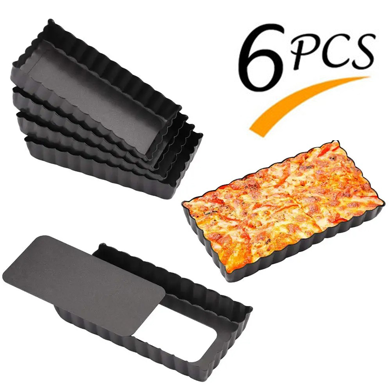 6Pcs Mini Tart Pan Set Rectang - огляд і ціна Tart Pan Loose