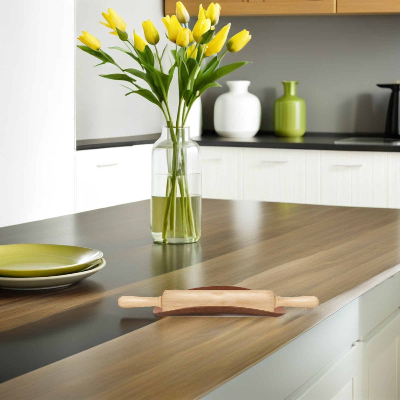 Solid Wood Rolling Pin Holder  - огляд і ціна Kitchen Baking Counter