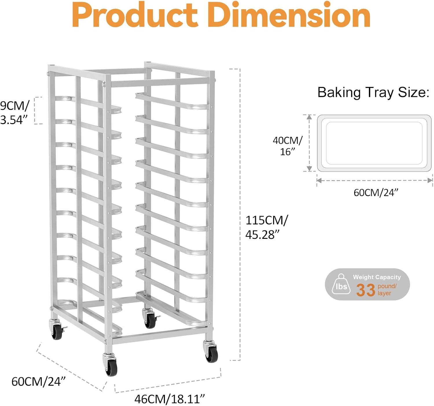 Commercial Stainless Steel Bak - огляд і ціна Kitchen Baking Trolley