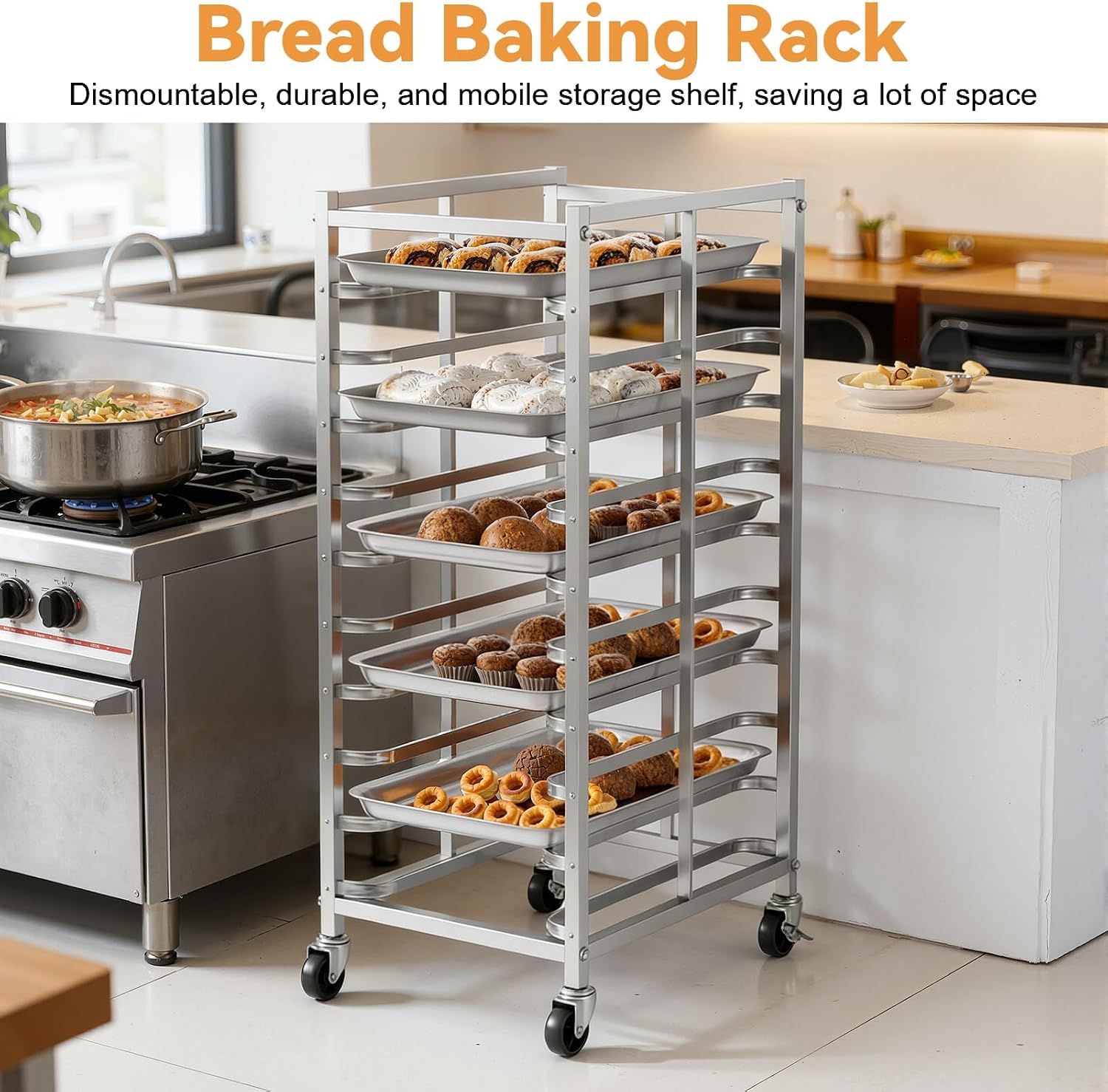 Commercial Stainless Steel Bak - огляд і ціна Kitchen Baking Trolley