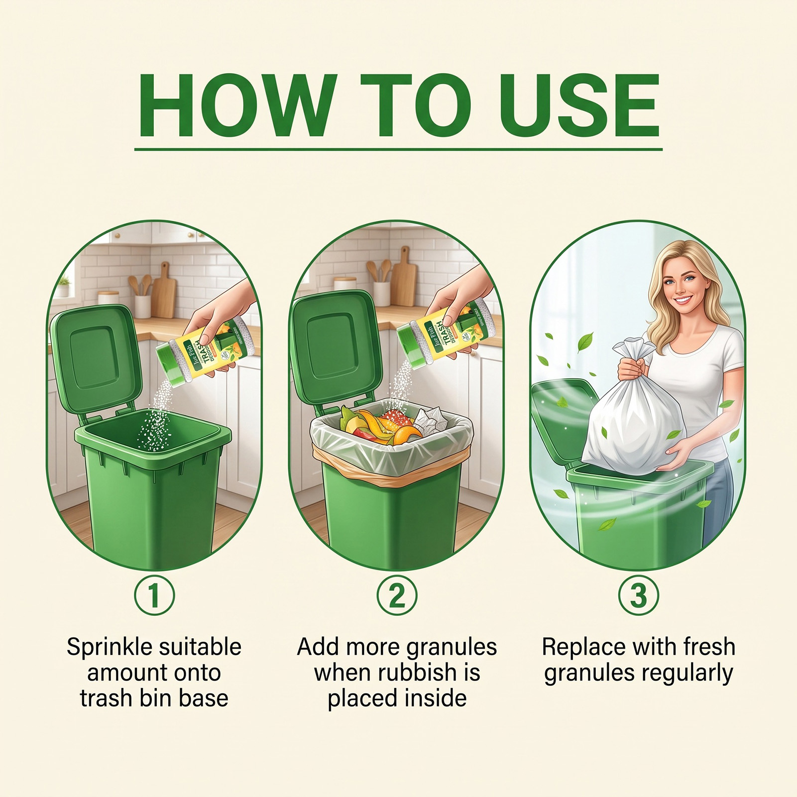 Odor Neutralizing Garbage Can  - огляд і ціна Kitchen Baking Soda