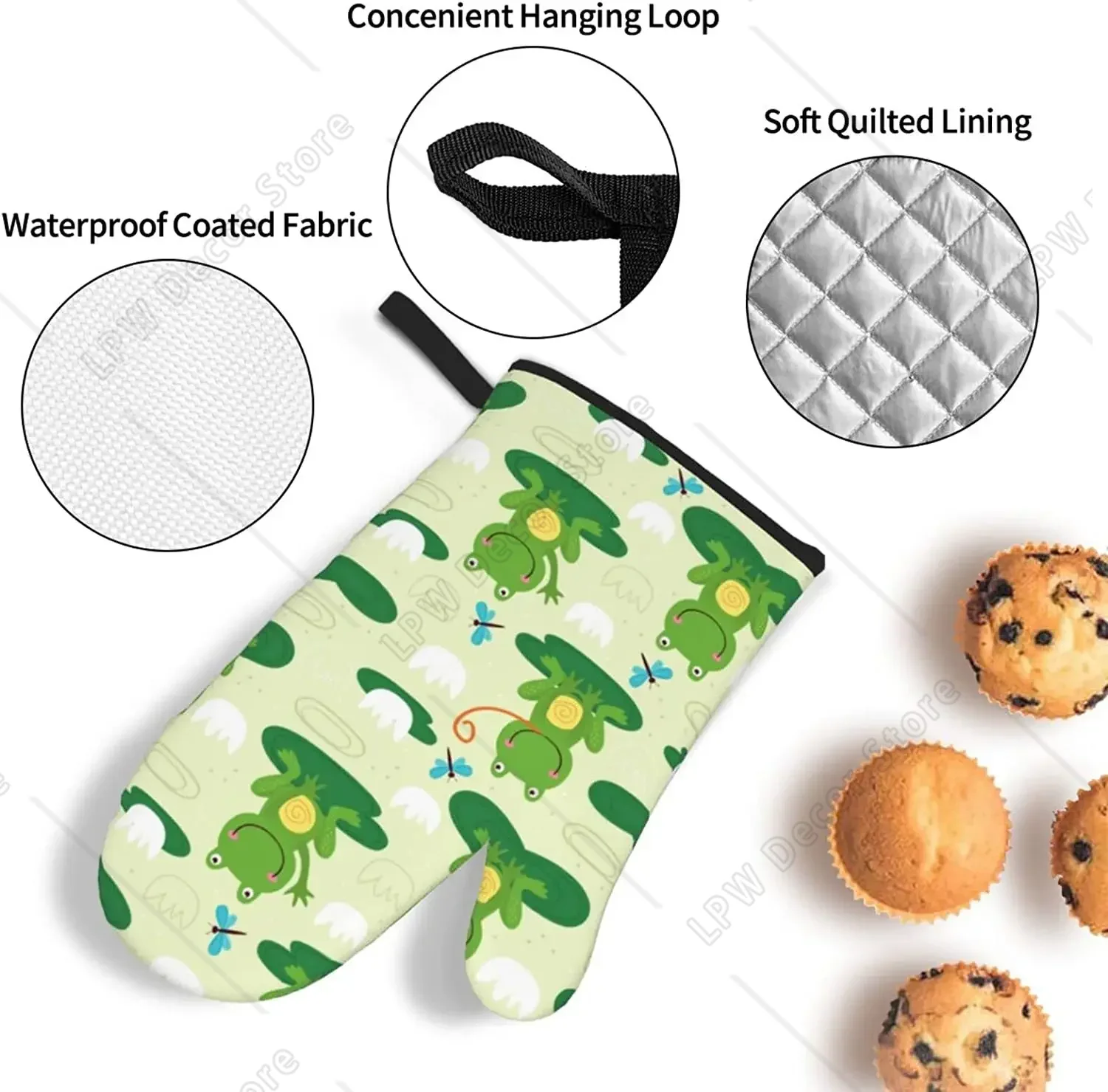 Cute Frog Funny Oven Mitts and - огляд і ціна Kitchen Baking Counter