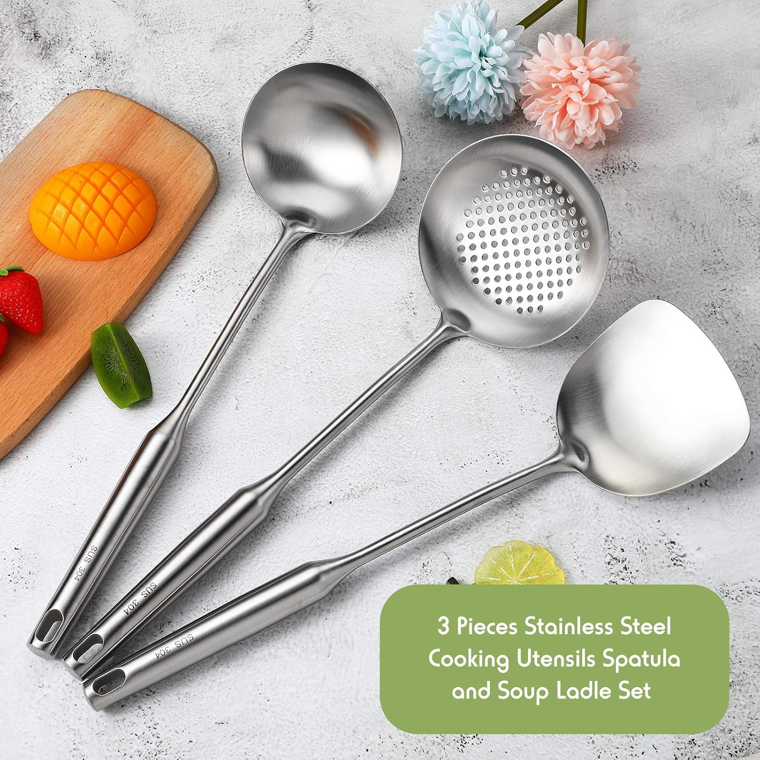 Wok Spatula, Ladle and Large S - огляд і ціна Offset Spatula Set