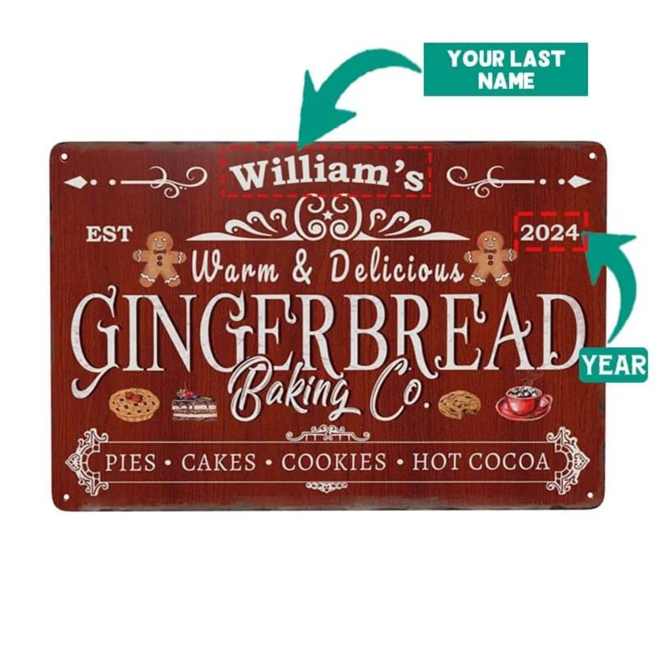 1pc Personalized Gingerbread B - огляд і ціна Kitchen Baking