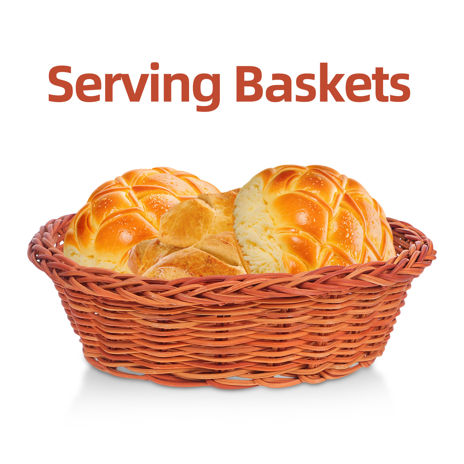 10Pcs Rattan Bread Basket For  - огляд і ціна Kitchen Baking Counter
