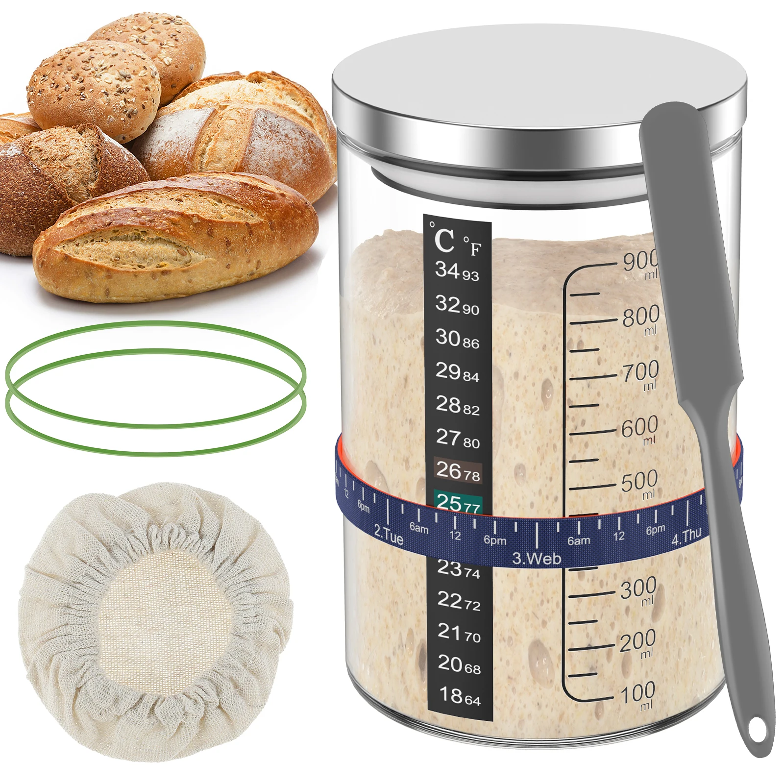 900ml Sourdough Starter Jar Cl - огляд і ціна Kitchen Baking Soda