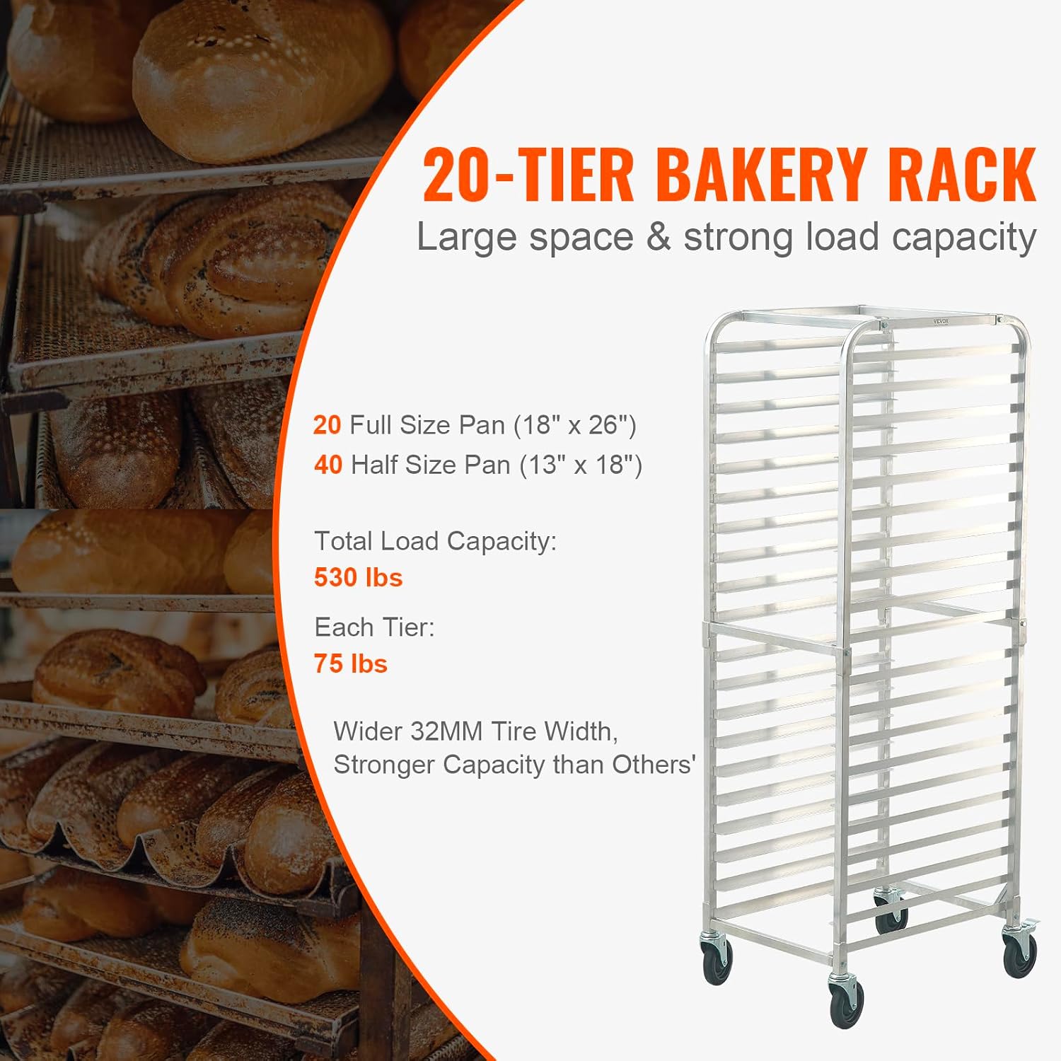 Twenty Tier Commercial Bun Pan - огляд і ціна Kitchen Baking Trolley